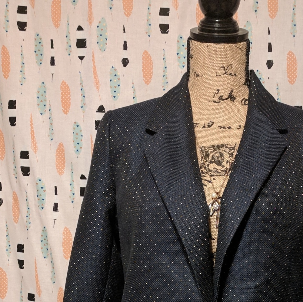 Boyfriend Blazer Navy w/ Gold Dots